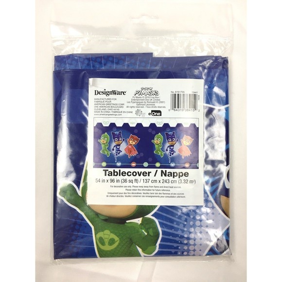 PJ Mask Party Blue Tablecover Tablecloth 54x96” Supplies Decoration - Picture 1 of 2